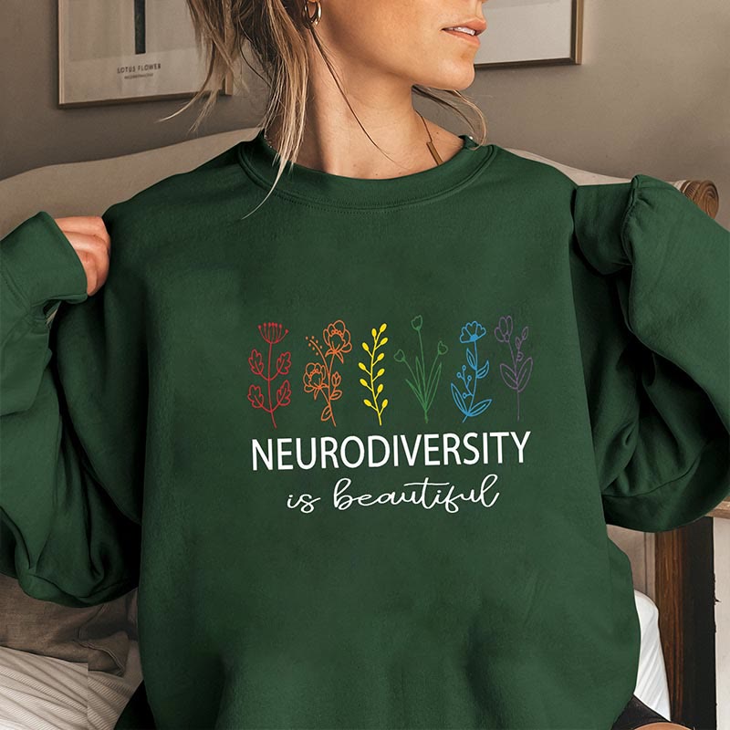 Plus Size Flower Text Sweatshirt - Dark Green - 3XL - image 4