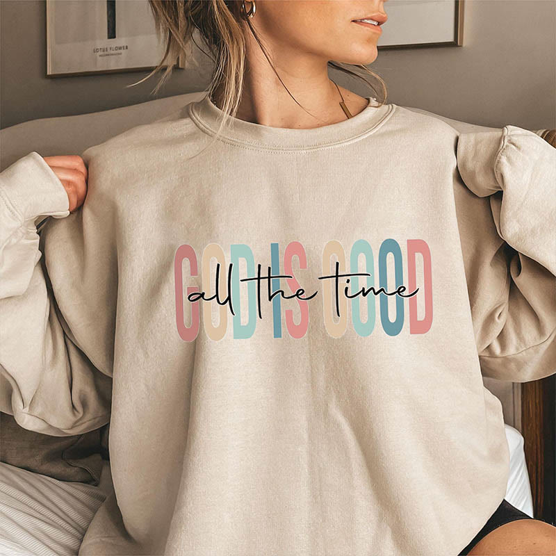 Plus Size God Sweatshirt - Khaki - 3XL - image 0