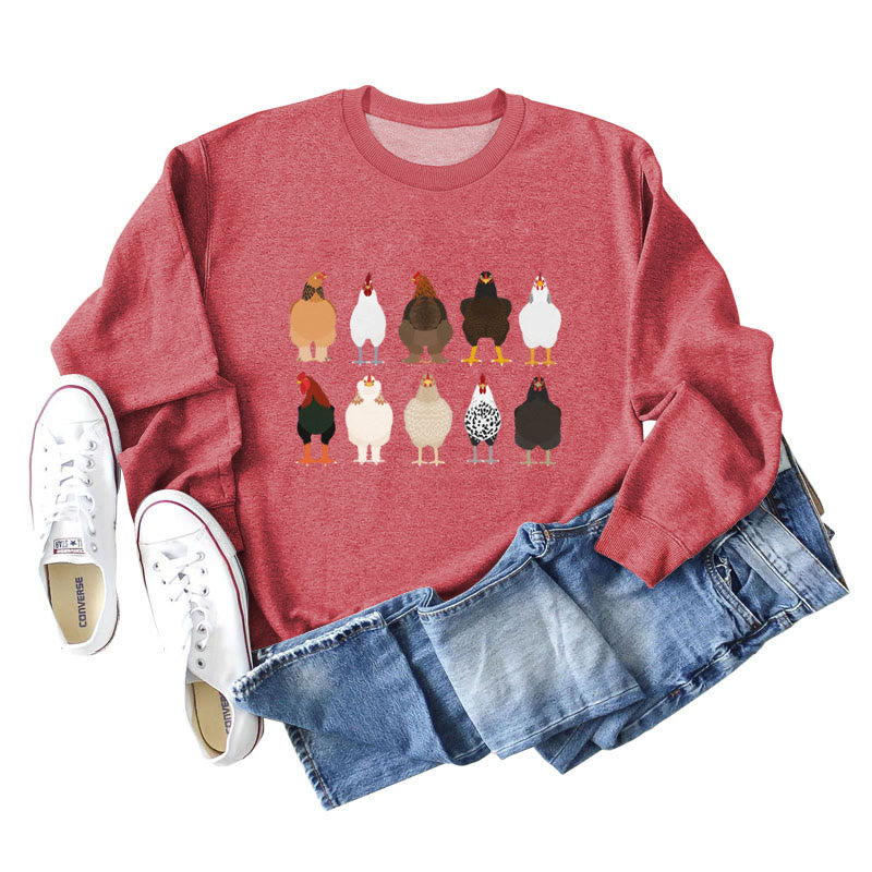 Plus Size Chick Print Sweatshirt - Red - 2XL - image 10