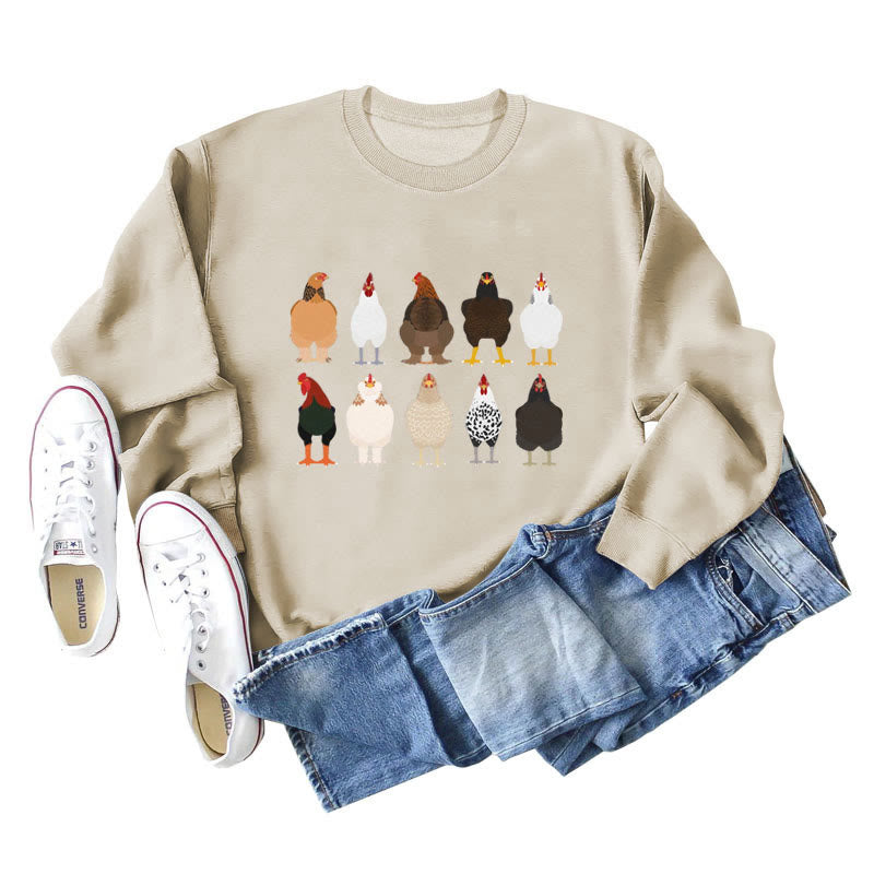 Plus Size Chick Print Sweatshirt - Apricot - 2XL - image 1