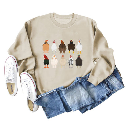 Plus Size Chick Print Sweatshirt - Apricot - 2XL - image 1