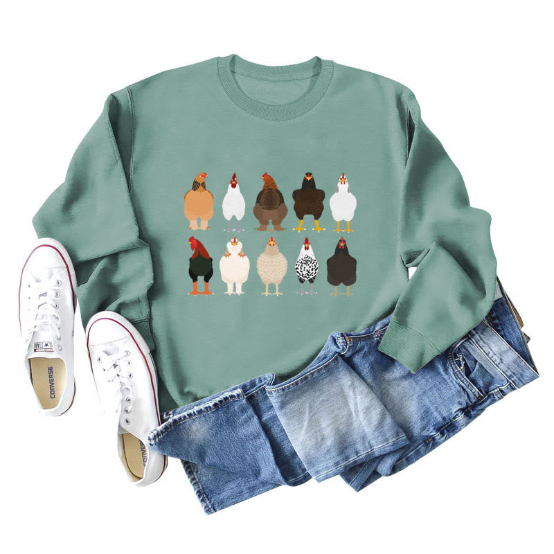 Plus Size Chick Print Sweatshirt - Light Green - 2XL - image 5