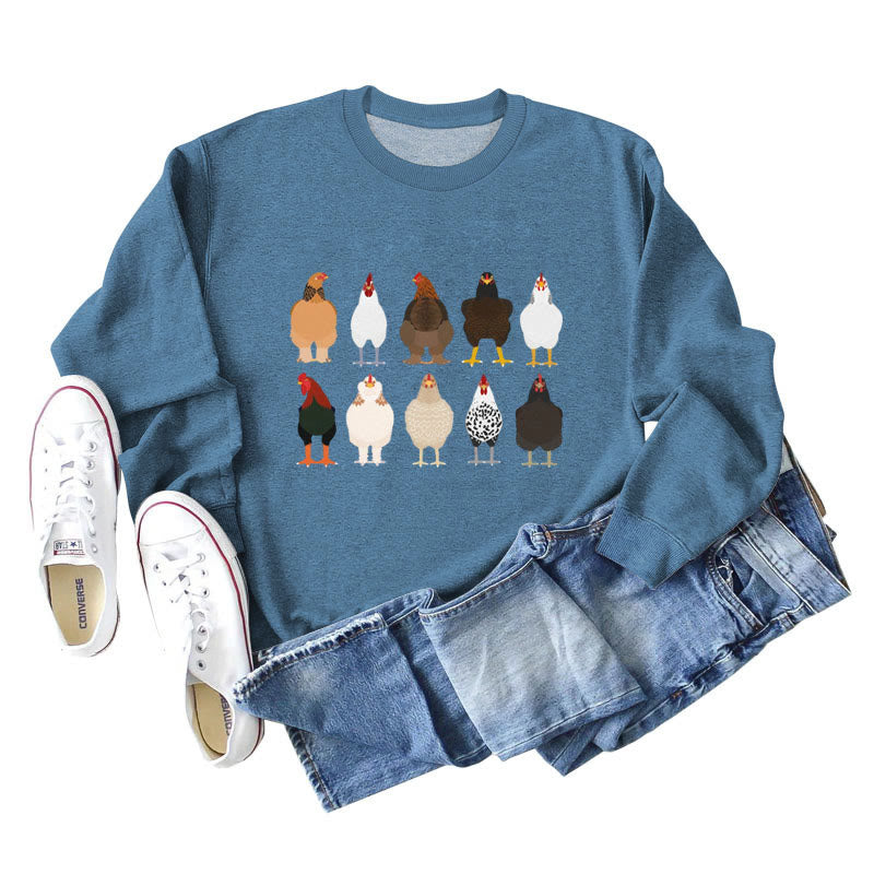 Plus Size Chick Print Sweatshirt - Blue - 2XL - image 6
