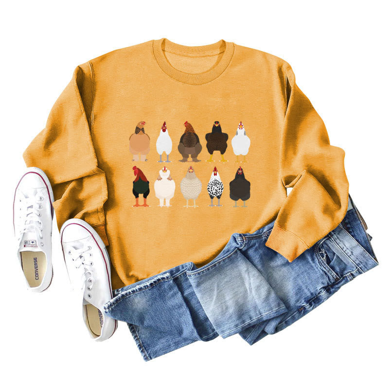 Plus Size Chick Print Sweatshirt - Yellow - 2XL - image 11