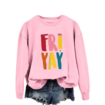 Plus Size Friday Pencil Print Sweatshirt