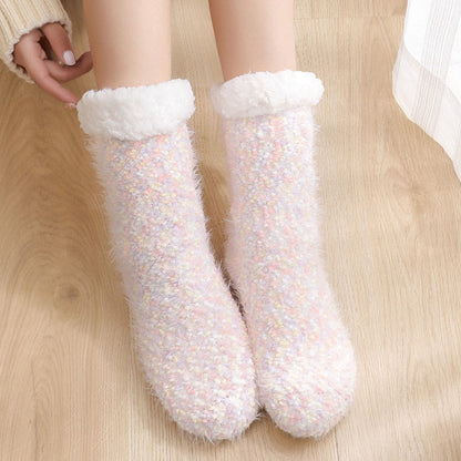 Plus Size Warm Thick Slipper Socks(2 Pairs) - White - EU36-42(US3-8.5) - image 6