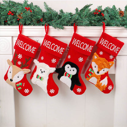 Plus Size Fox Sheep Deer Penguin Handing Socks(4 Pairs) - image 2