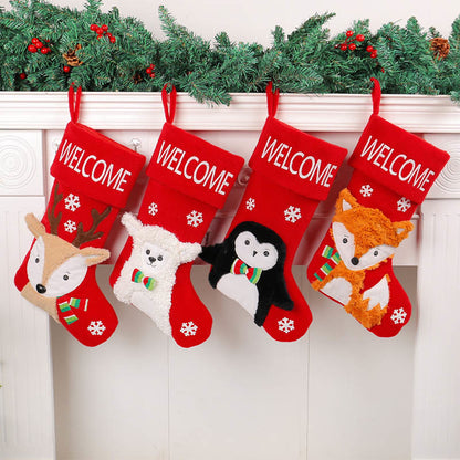 Plus Size Fox Sheep Deer Penguin Handing Socks(4 Pairs) - image 1
