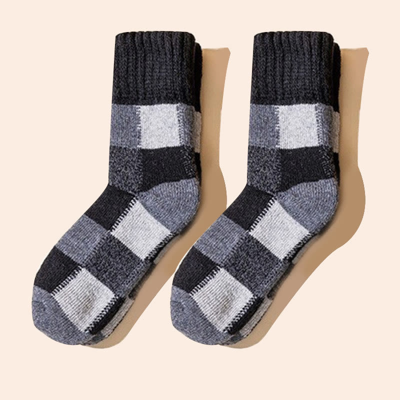 Extra Thick Fleece Quarter Socks(5 Pairs) - Black - EU40-45(US7-11) - image 1