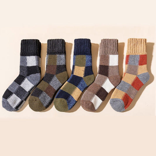 Plus Size Extra Thick Fleece Quarter Socks(5 Pairs) - Multicolor - EU40-45(US7-11) - image 0