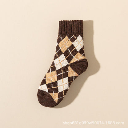 Plus Size Rhombus Quarter Socks(7 Pairs) - Brown - EU36-45(US3-11) - image 6