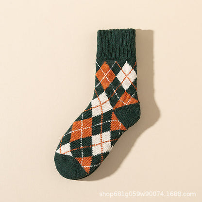 Plus Size Rhombus Quarter Socks(7 Pairs)