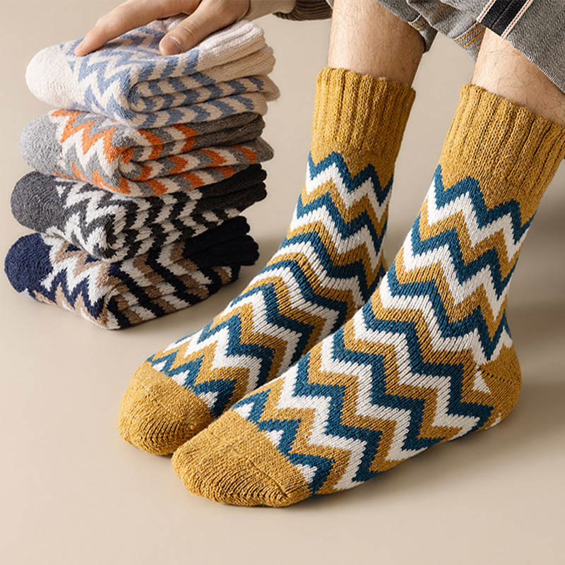 Plus Size Wave Plus Velvet Quarter Socks(6 Pairs)