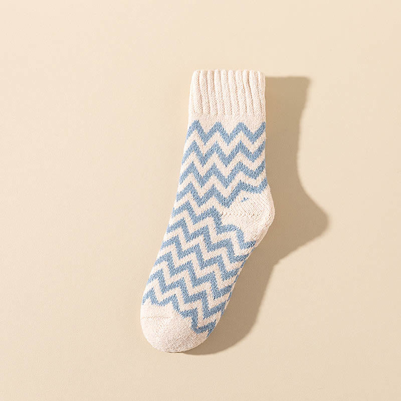 Plus Size Wave Plus Velvet Quarter Socks(6 Pairs)