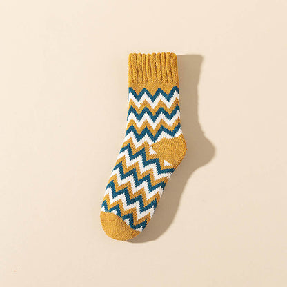 Plus Size Wave Plus Velvet Quarter Socks(6 Pairs)