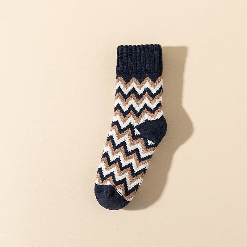Plus Size Wave Plus Velvet Quarter Socks(6 Pairs)