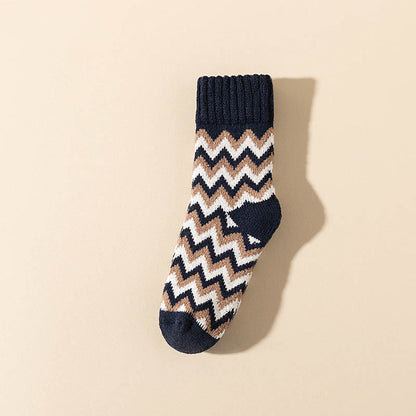 Plus Size Wave Plus Velvet Quarter Socks(6 Pairs)