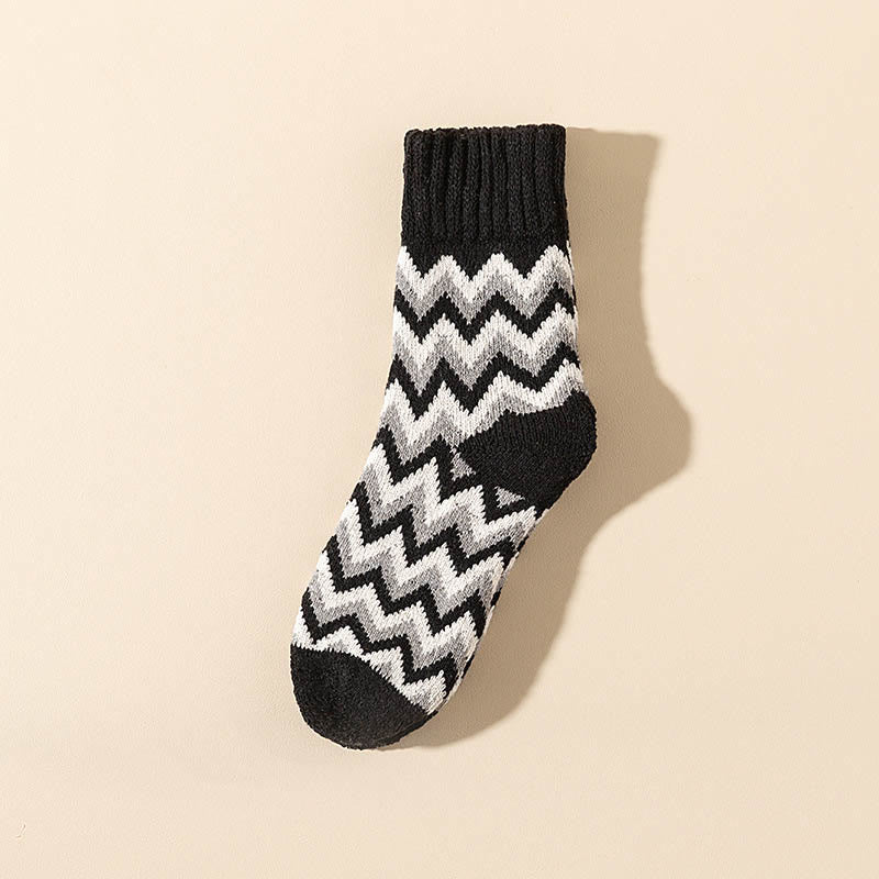 Plus Size Wave Plus Velvet Quarter Socks(6 Pairs)