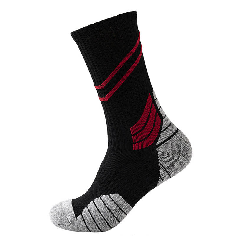 Stripe Slash Quarter Compression Socks(7 Pairs) - Black - EU38-45(US5-11) - image 1