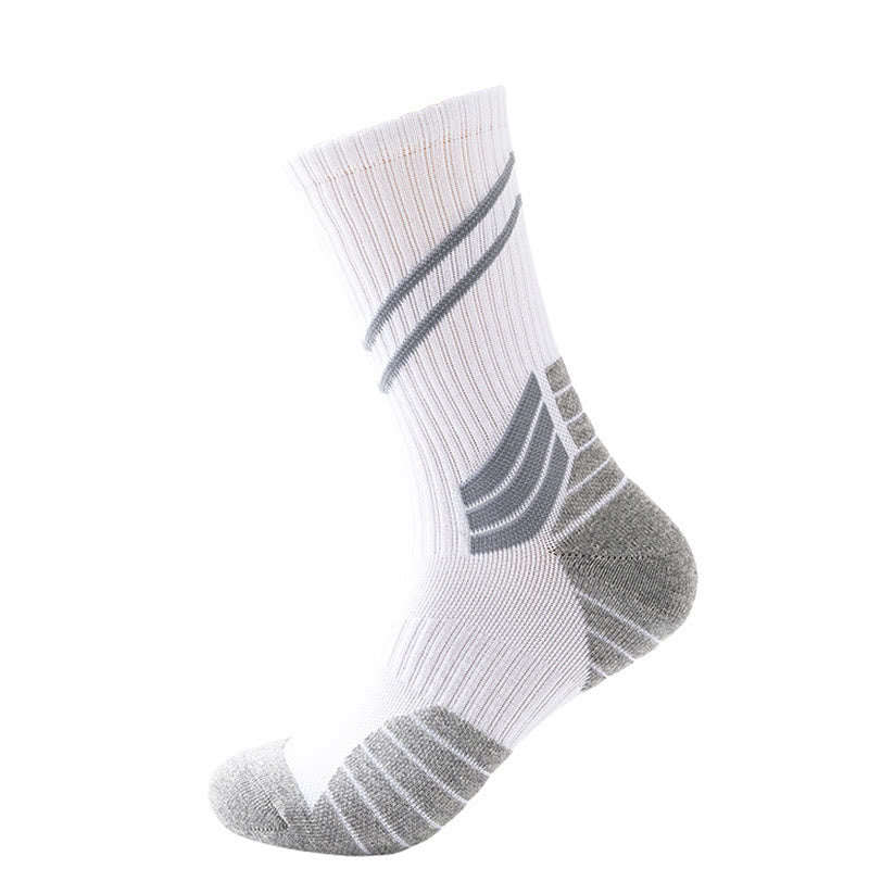 Stripe Slash Quarter Compression Socks(7 Pairs) - White - EU38-45(US5-11) - image 2