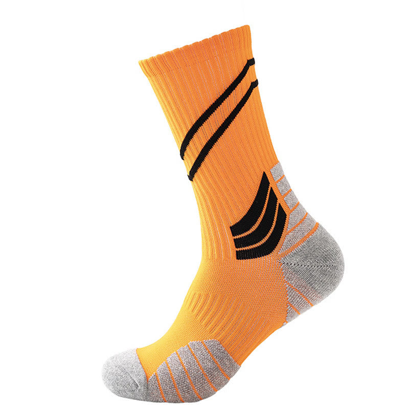 Stripe Slash Quarter Compression Socks(7 Pairs) - Yellow - EU38-45(US5-11) - image 7