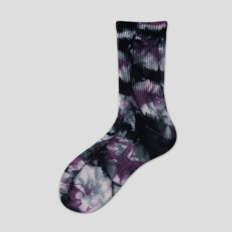 Fashion Tie Dye Quarter Socks(5 Pairs) - Purple - EU37-42(US4-8.5) - image 7
