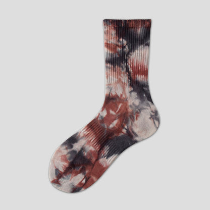Fashion Tie Dye Quarter Socks(5 Pairs) - Coffee - EU37-42(US4-8.5) - image 10