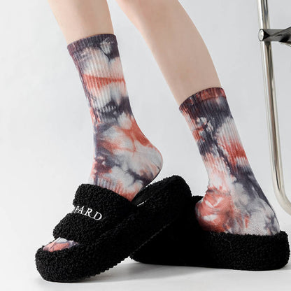 Plus Size Fashion Tie Dye Quarter Socks(5 Pairs)