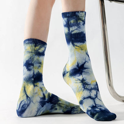 Plus Size Fashion Tie Dye Quarter Socks(5 Pairs)