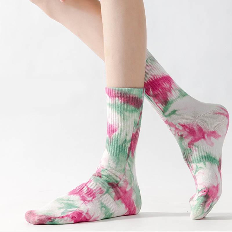 Plus Size Fashion Tie Dye Quarter Socks(5 Pairs)
