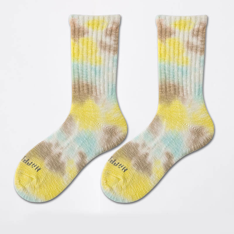 Workwear Tie Dye Quarter Socks(3 Pairs) - Yellow - EU38-43(US5-9) - image 6