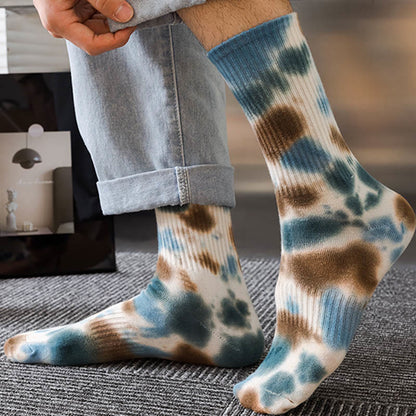 Plus Size Polka Dot Tie Dye Quarter Socks(4 Pairs)