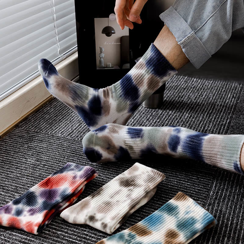 Polka Dot Tie Dye Quarter Socks(4 Pairs) - image 6