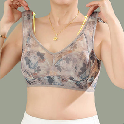 Plus Size Mesh Printed Wireless Bras(2 Packs) - image 7