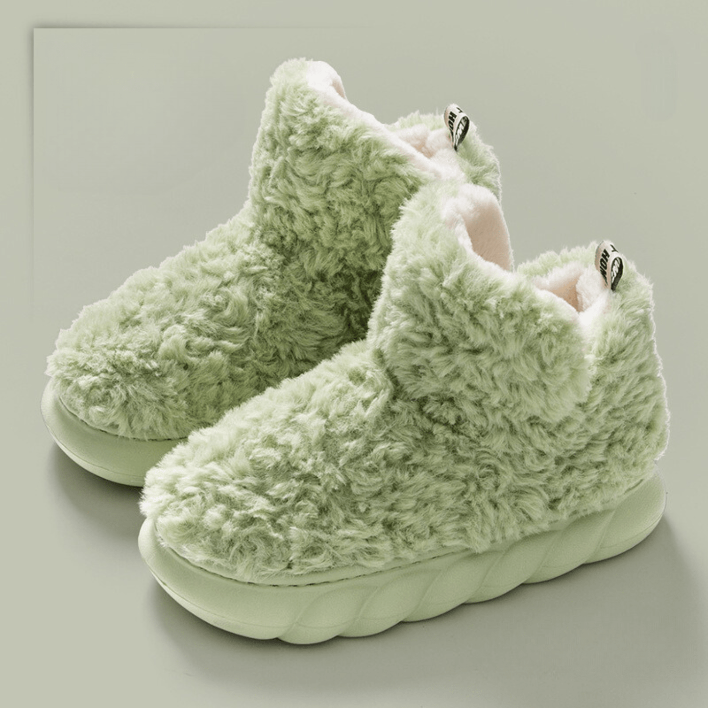 Plus Size Thick Sole Warm Slippers - Green - EU40-41(US7-7.5) - image 4