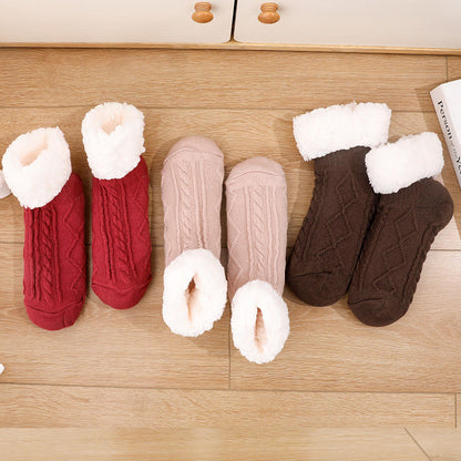 Plus Size Thick Fuzzy Indoor Slipper Socks - image 5