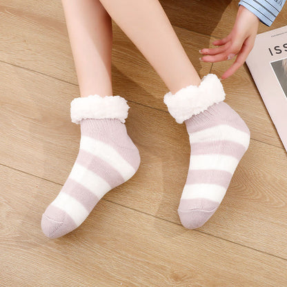 Plus Size Wide Stripes Slipper Socks - Pink - EU36-42(US3-8.5) - image 4