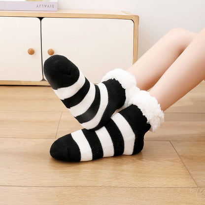 Plus Size Wide Stripes Slipper Socks - Black - EU36-42(US3-8.5) - image 8