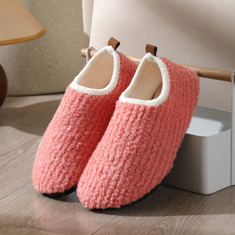 Plus Size Fuzzy Curly Fur Slippers - Rose - EU43-44(US9-10) - image 10