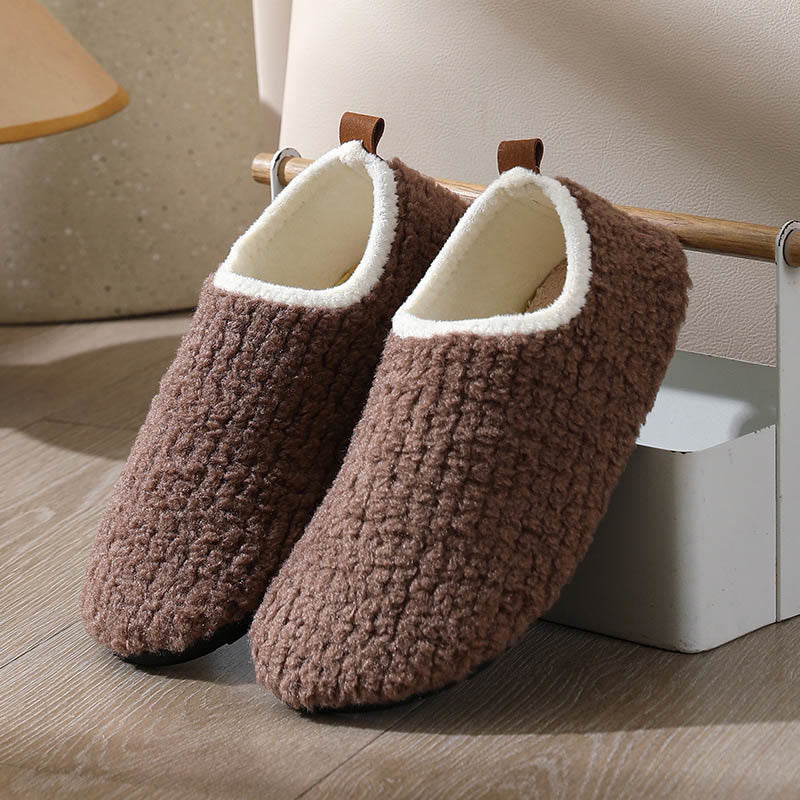 Plus Size Fuzzy Curly Fur Slippers - Coffee - EU43-44(US9-10) - image 13