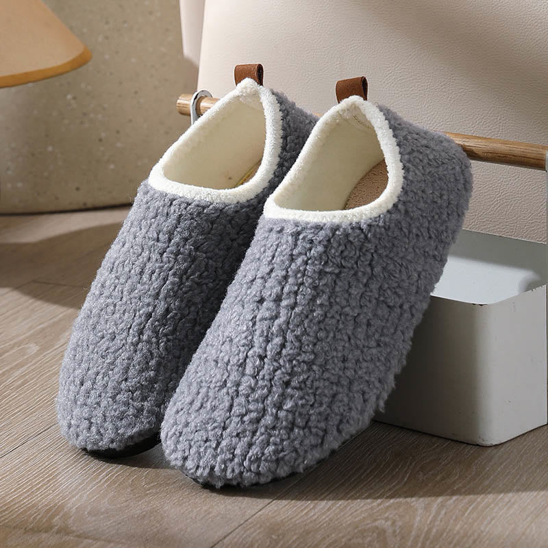 Plus Size Fuzzy Curly Fur Slippers - Grey - EU43-44(US9-10) - image 12