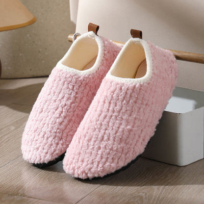 Plus Size Fuzzy Curly Fur Slippers - Pink - EU43-44(US9-10) - image 9