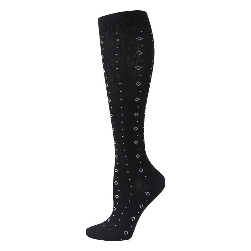 Wave Grid Compression Socks(3 Pairs) - Polka Dot - S/M - image 1