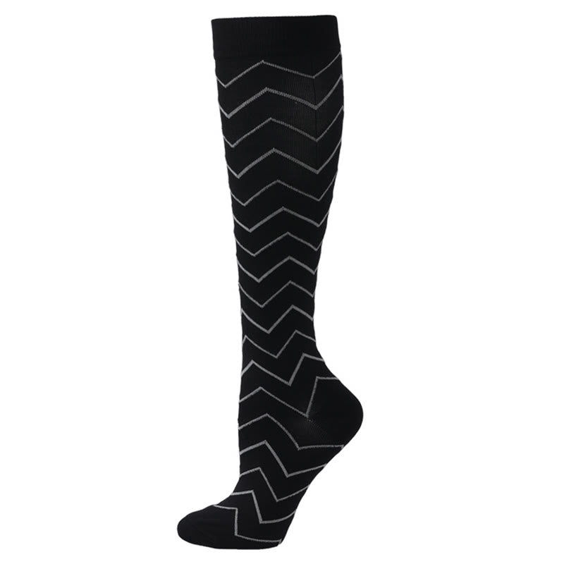Wave Grid Compression Socks(3 Pairs) - Wave - S/M - image 5