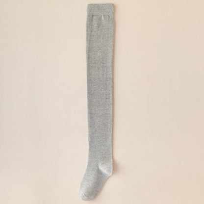 Solid Color Cotton Thigh High Socks(2 Pairs) - Light Gray - EU39-46(US6-12) - image 13