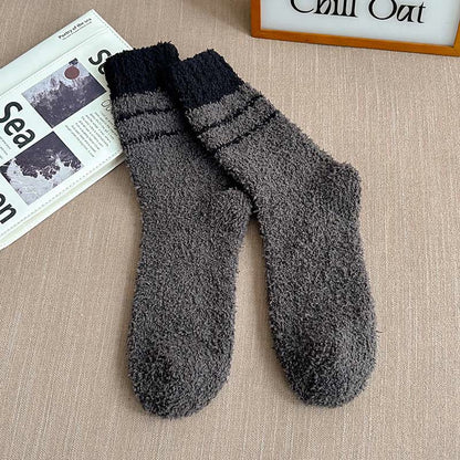 Plus Size Coral Fleece Quarter Socks(6 Pairs) - Dark Grey - EU39-45(US6-11) - image 11