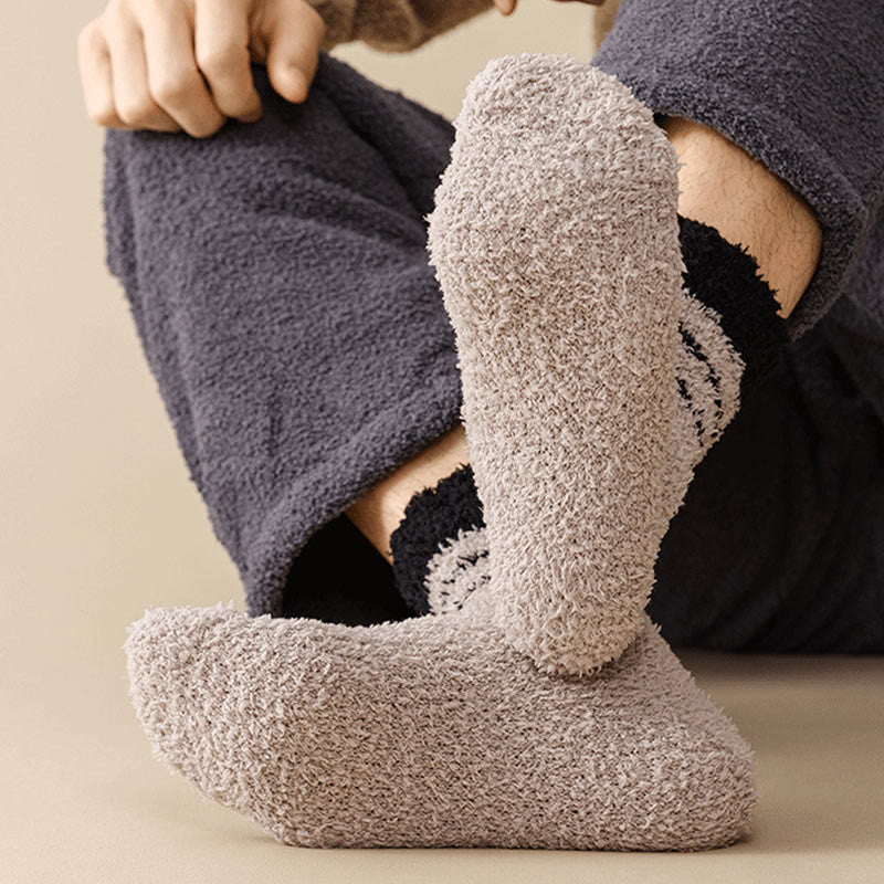 Plus Size Coral Fleece Quarter Socks(6 Pairs) - image 2