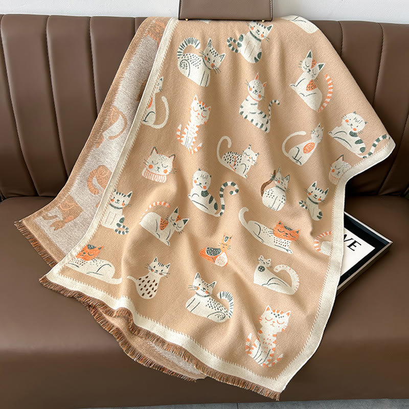 Soft Large Cat Scarf - Khaki - One Size - image 8