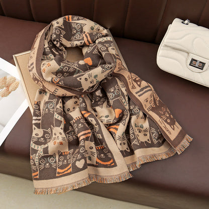 Cartoon Cat Blanket Scarf - image 5