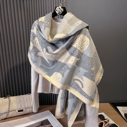 Sweet Cat Jacquard Blanket Scarf - image 7